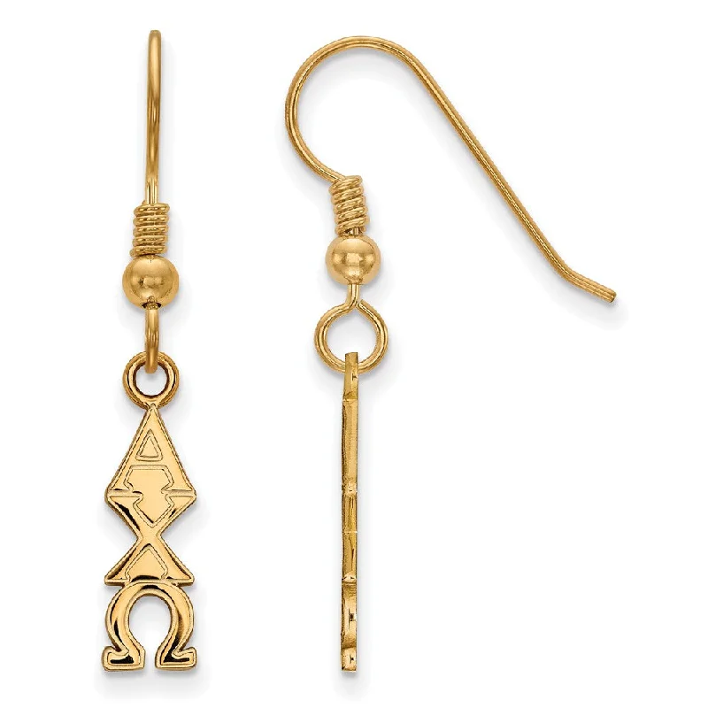 fashion earrings for women -14K Plated Silver Alpha Chi Omega Small Dangle Earrings