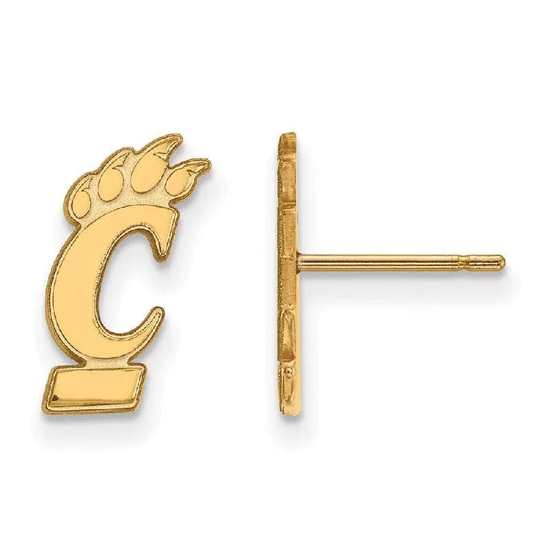 cute dangle earrings for women -14k Gold Plated Silver University of Cincinnati Post Earrings