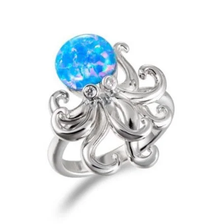 elegant charm necklaces for women -Opal Kraken Ring by Alamea