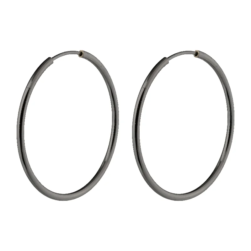 luxury hoop earrings for women -SANNE medium hoop earrings hematite color