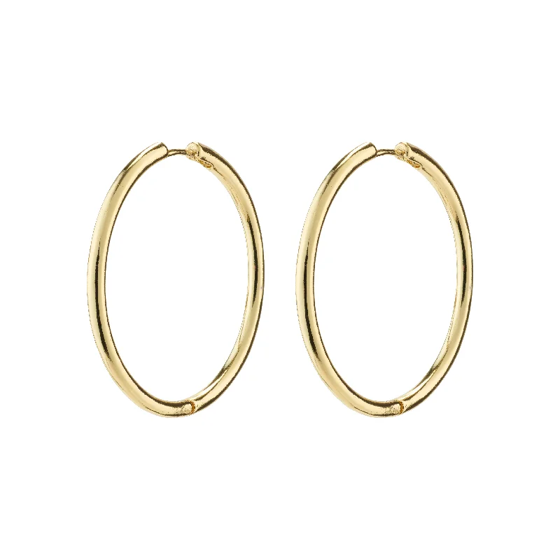 layered earrings for women -EANNA maxi hoops gold-plated