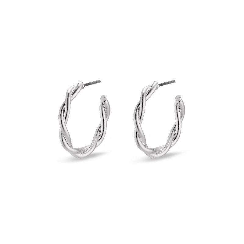 chic earrings for women -NAJA twisted hoop earrings silver-plated