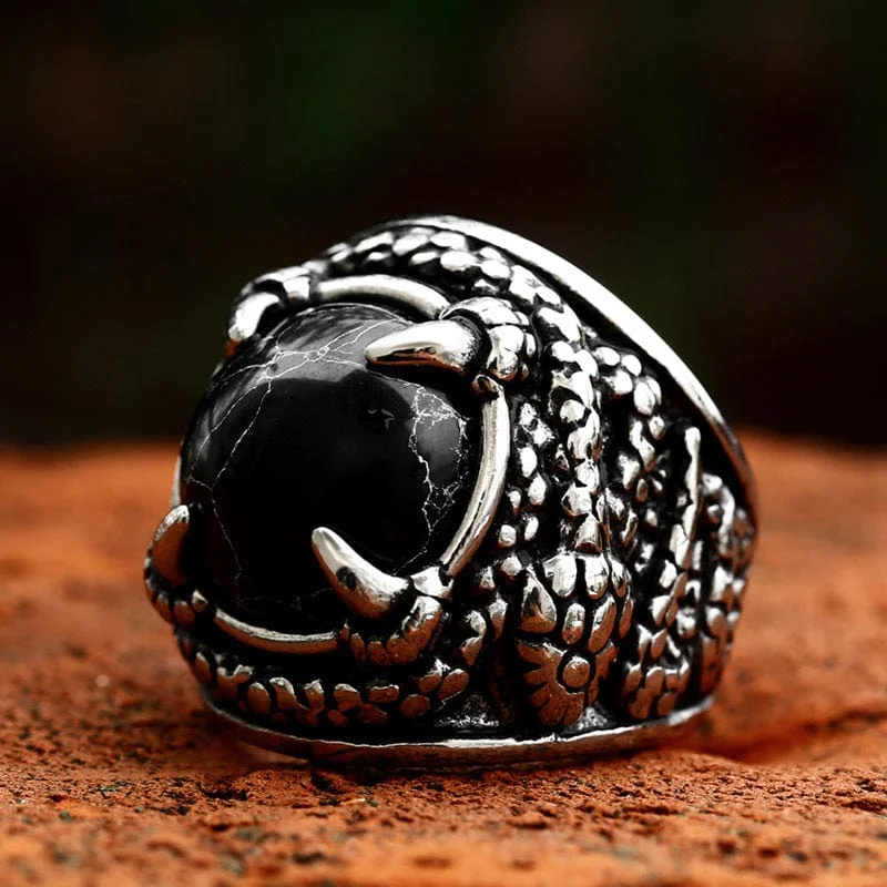 classic diamond rings for women -Men's Punk Snake Claw Ring