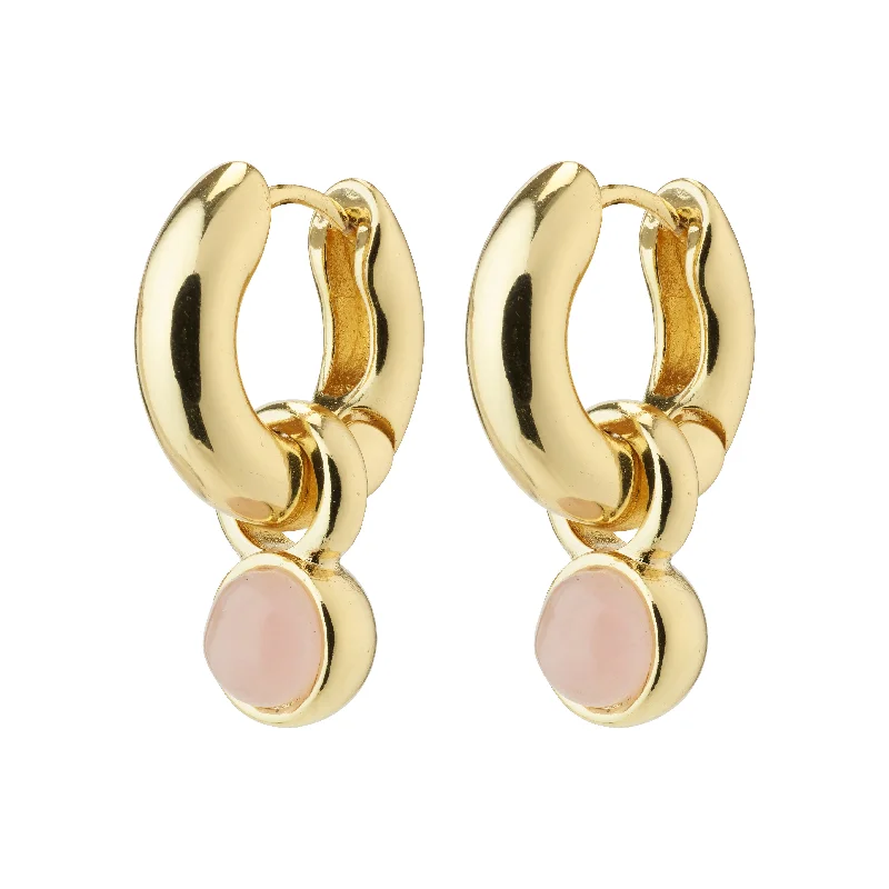 hoop earrings with diamonds -EVAH rosa hoop earrings gold-plated