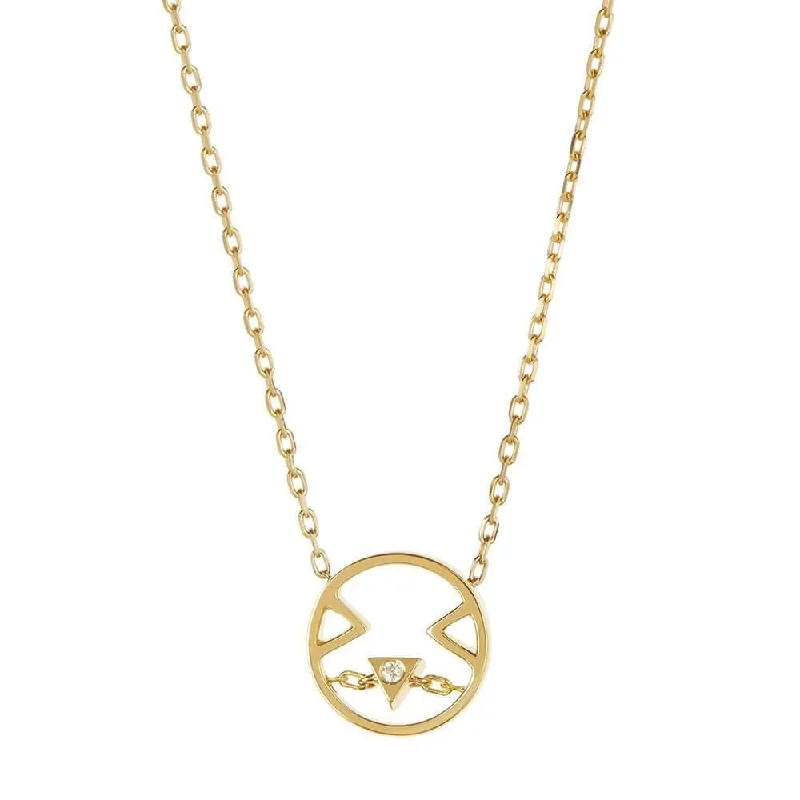 modern necklaces for women -PETIT Joy 14K Gold Necklace w. Diamond