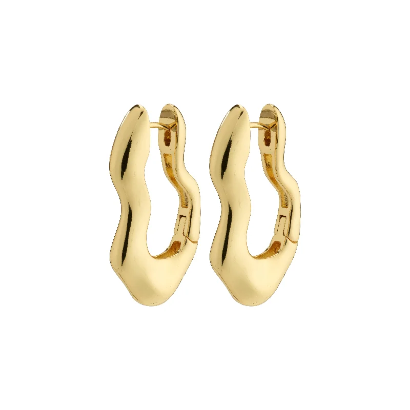 sterling silver earrings for women -LOULIA wavy earrings gold-plated