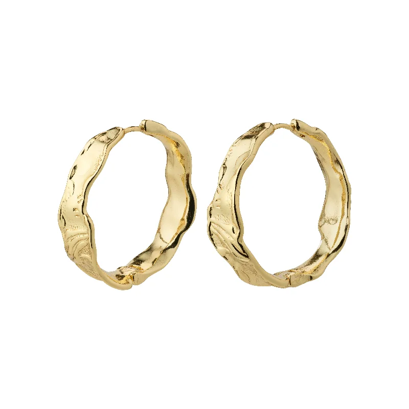 gold earrings with diamonds -JULITA hoop earrings gold-plated