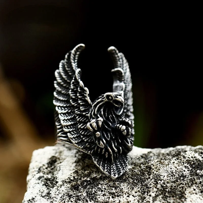 timeless engagement rings -Men's Punk Eagle Ring