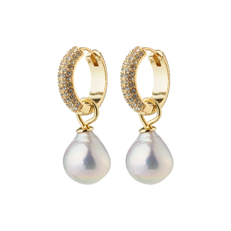 cute stud earrings for women -EDELE pearl earrings gold-plated