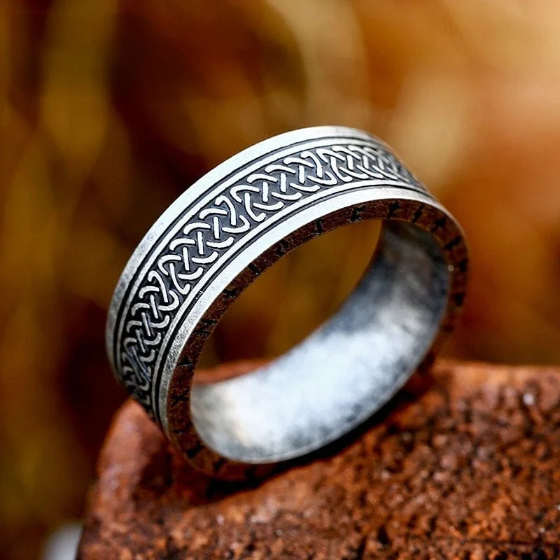 birthstone wedding rings for women -Men's Punk Celtic Knot Ring