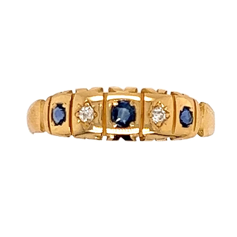 classic rings for women -Sapphire & Diamond Gypsy Ring