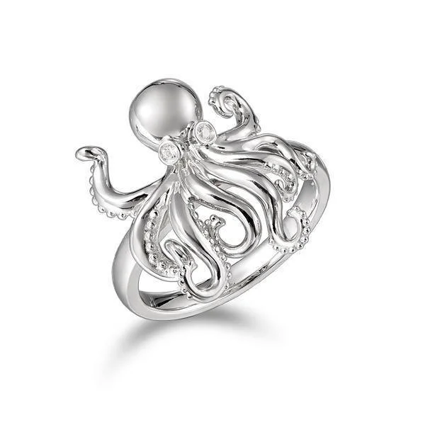 heart-shaped necklaces for women -Sterling Silver Palau Octopus Ring by Alamea