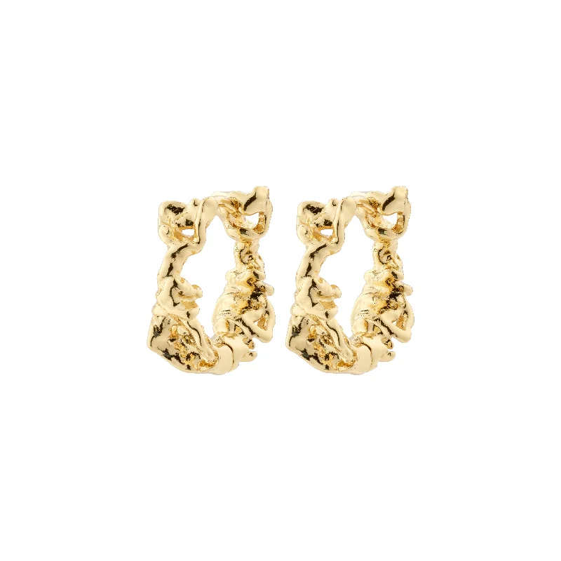 cute stud earrings for women -TRUST hoop earrings gold-plated