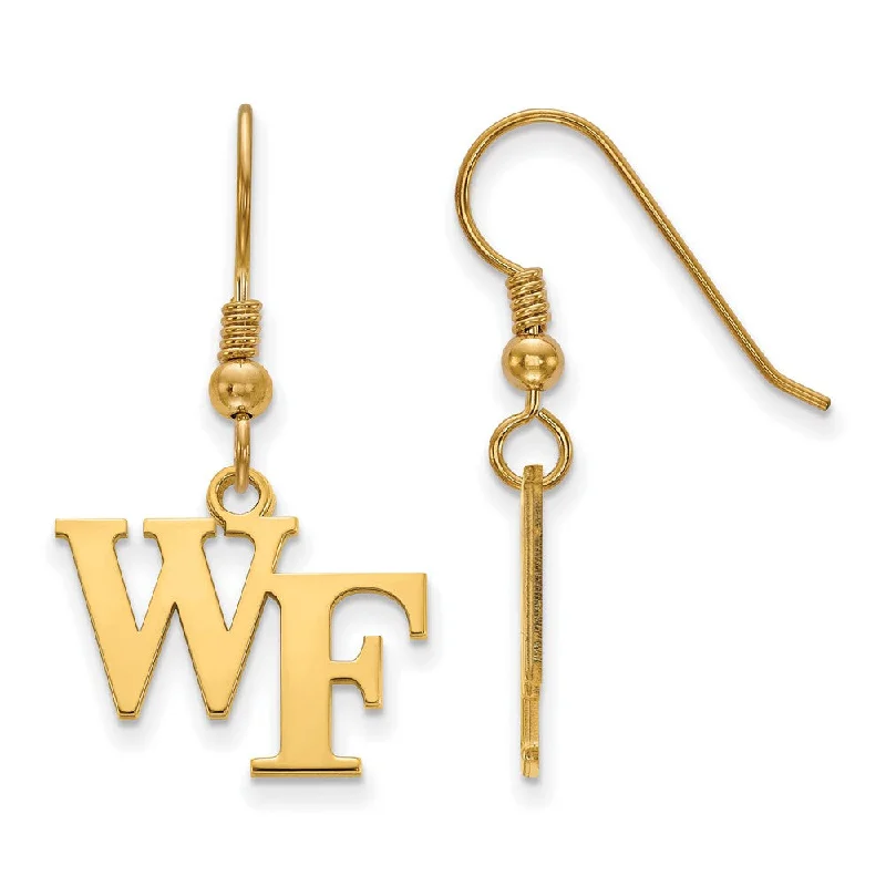 hoop earrings for women -14k Gold Plated Silver Wake Forest University SM Dangle Earrings