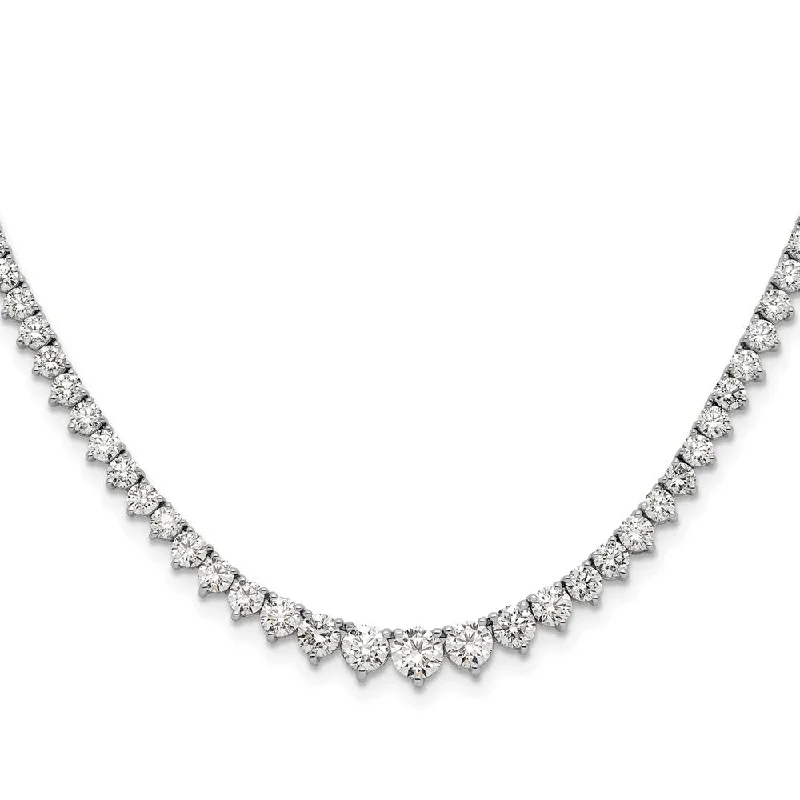 celestial necklaces for women -14k White Gold Lab Grown Diamond VS/SI GH, Graduated Necklace (6.45 CTW)