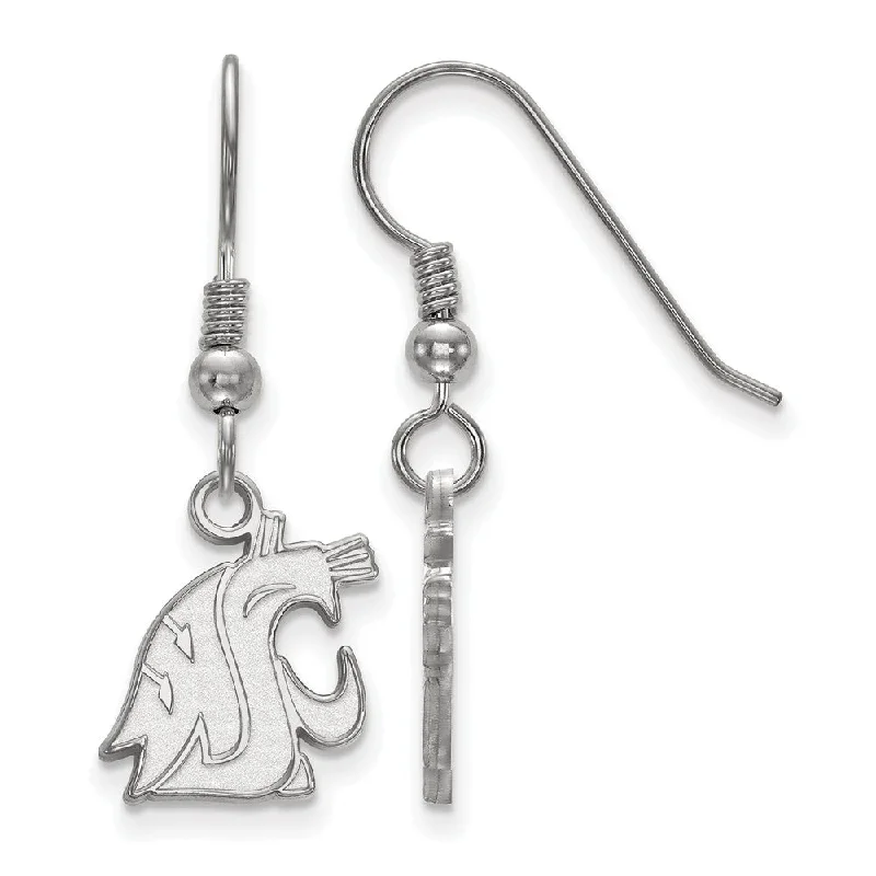 cute stud earrings for women -Sterling Silver Washington State Small Dangle Earrings