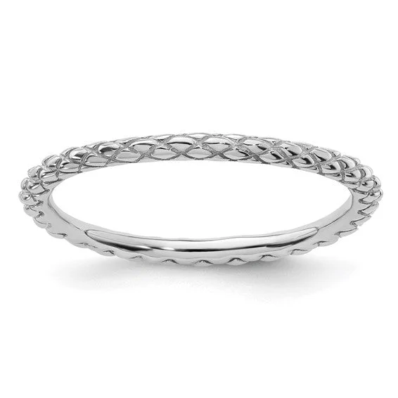 elegant necklaces for women -Sterling Silver Stackable Expressions Criss Cross Pattern Ring