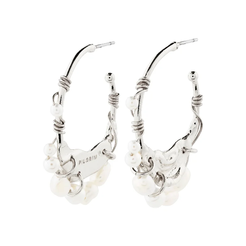 stud earrings for women -FOCUS hoop earrings silver-plated