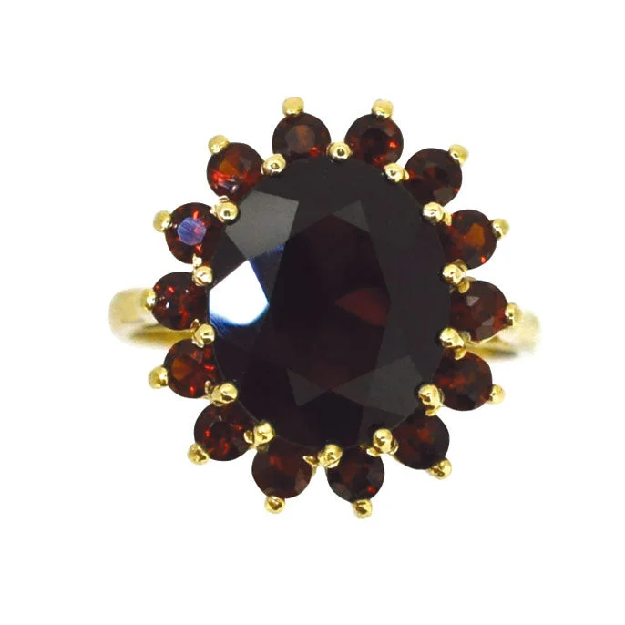 princess-cut engagement rings for women -Garnet Dress Ring