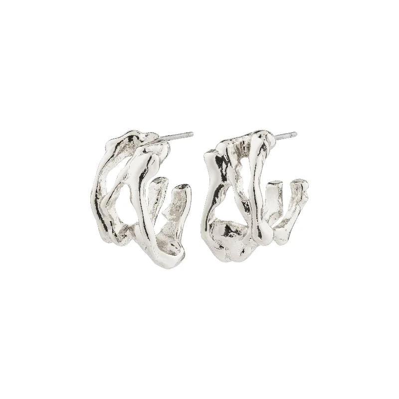 luxury silver earrings for women -FOTINI hoop earrings silver-plated