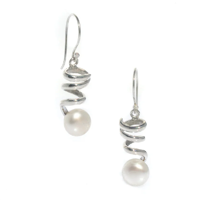 statement hoop earrings for women -Staircase to the Moon Reflection Pearl Earrings