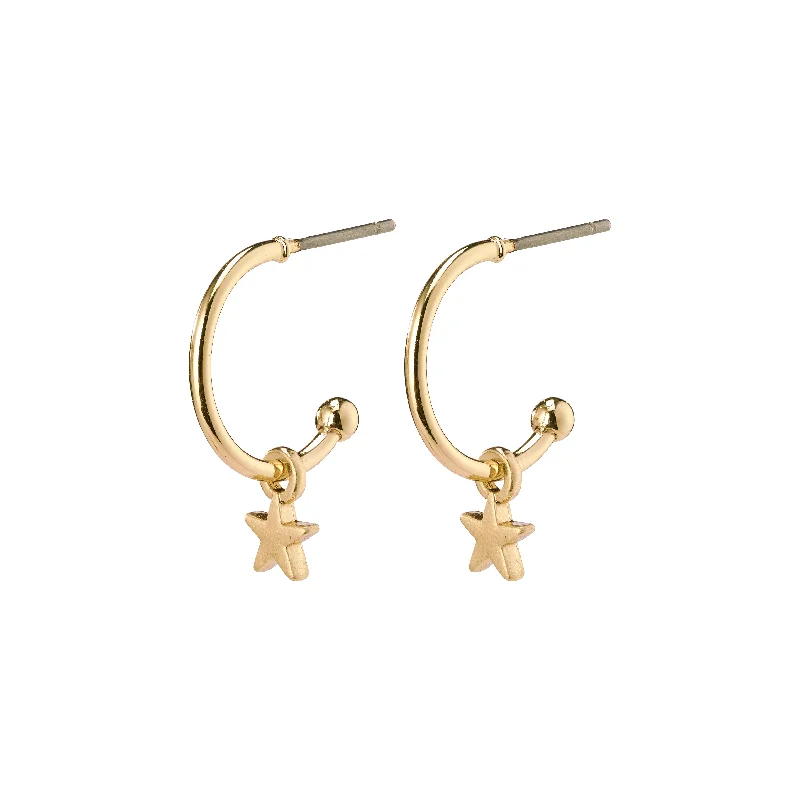 wedding drop earrings for women -AVA star hoop earrings gold-plated