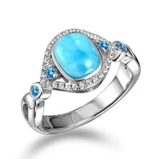 timeless gold necklaces for women -Larimar Crystalline Mandorla Ring by Alamea