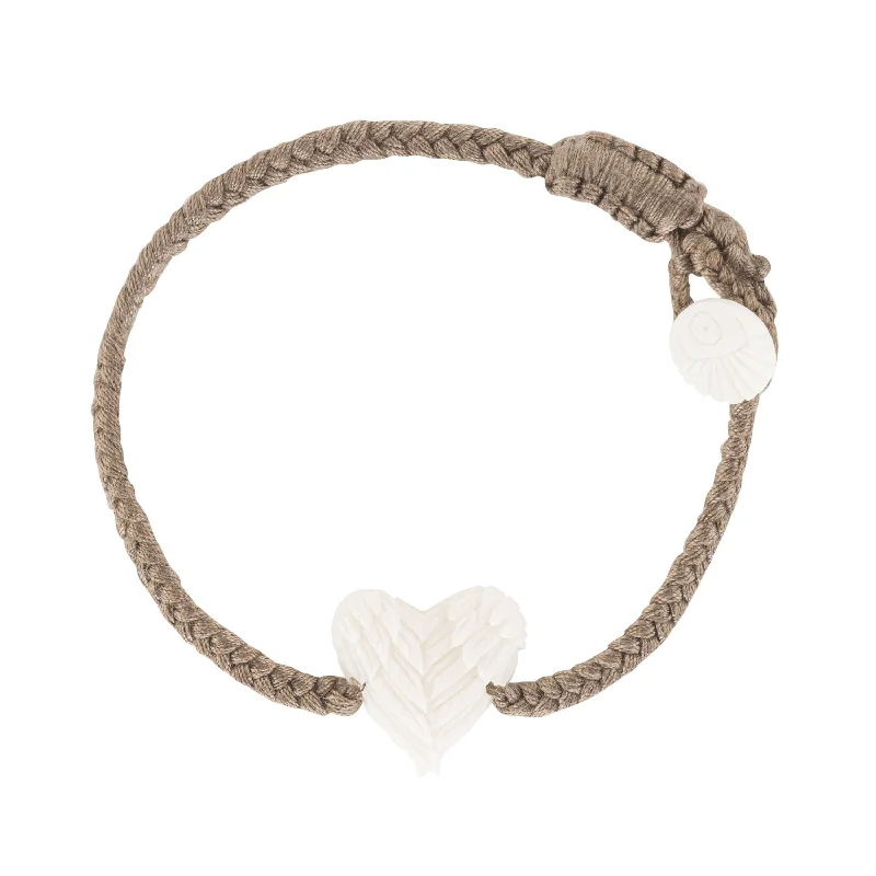 delicate bangles for women -Custom Angel Wings Heart Bracelet