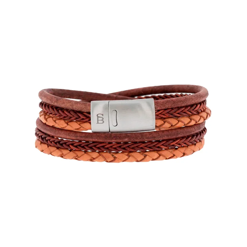 personalized bangles for women -Bonacci Leather Bracelet Caramel