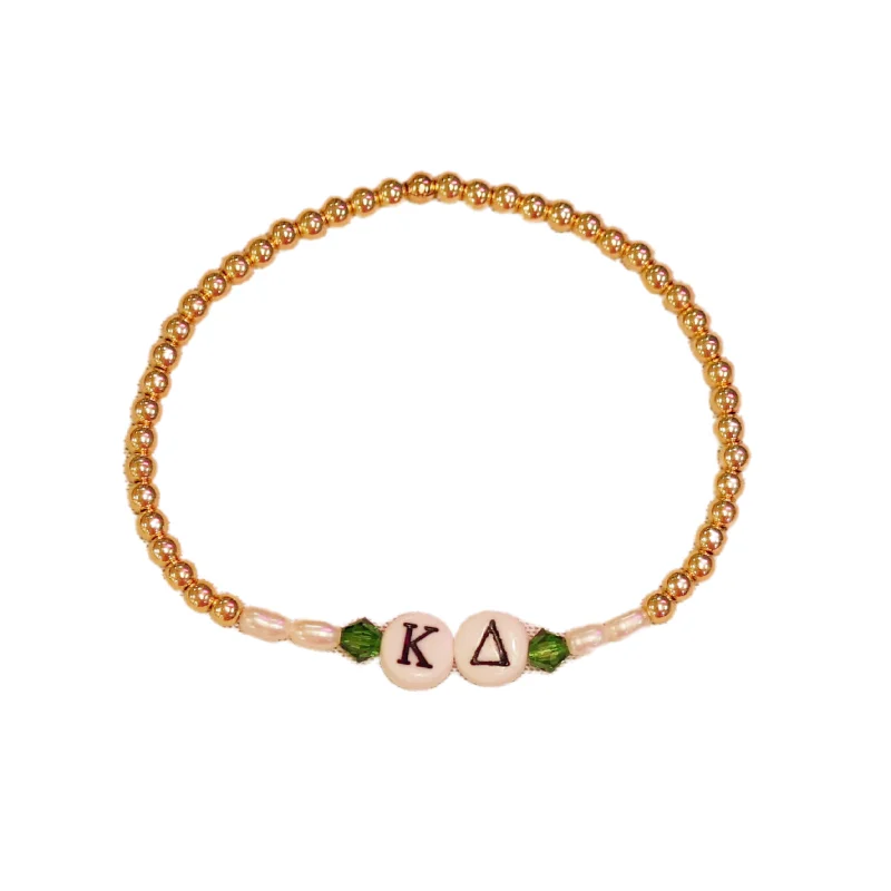 elegant bangles for women -bara Boheme | "KAPPA DELTA" Sorority Greek Letter Ball Beaded Bracelet