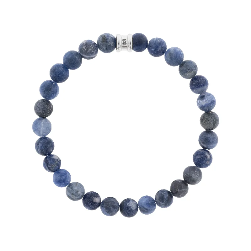 beaded bangles for women -8mm Round Gemstone Bracelet Matt Sodalite