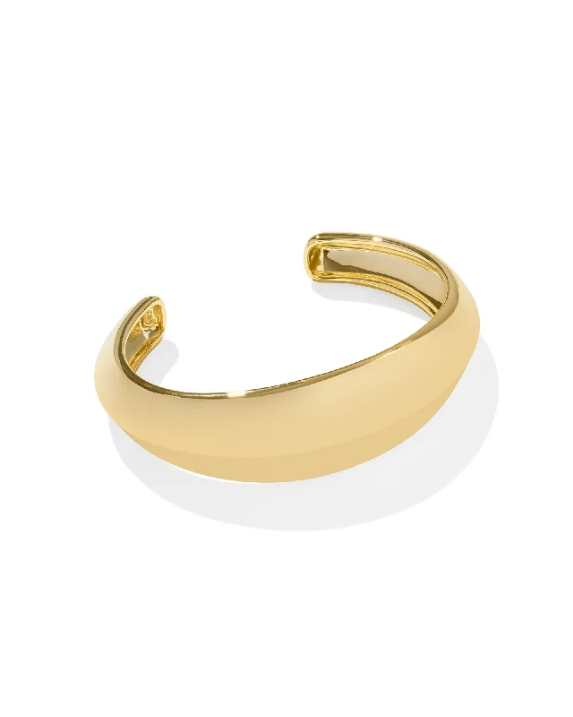 personalized bangles for women -Kendra Scott Kaia Cuff Bracelet Gold