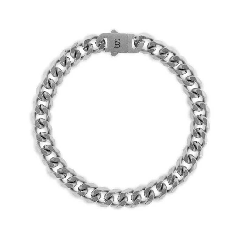 cuff bracelets for women -Valence Vic 8mm Chain Bracelet Silver