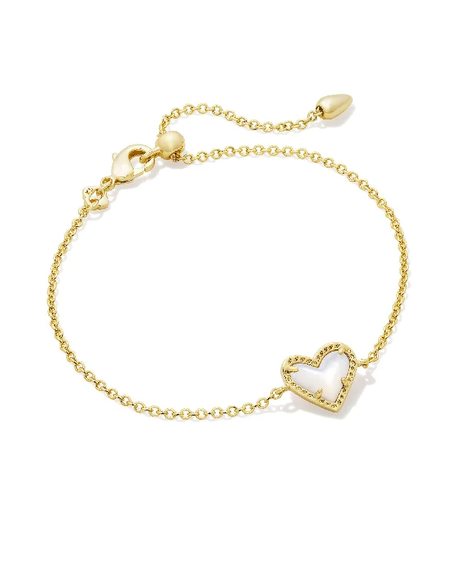 luxury bangles for women -Kendra Scott Ari Heart Delicate Chain Bracelet