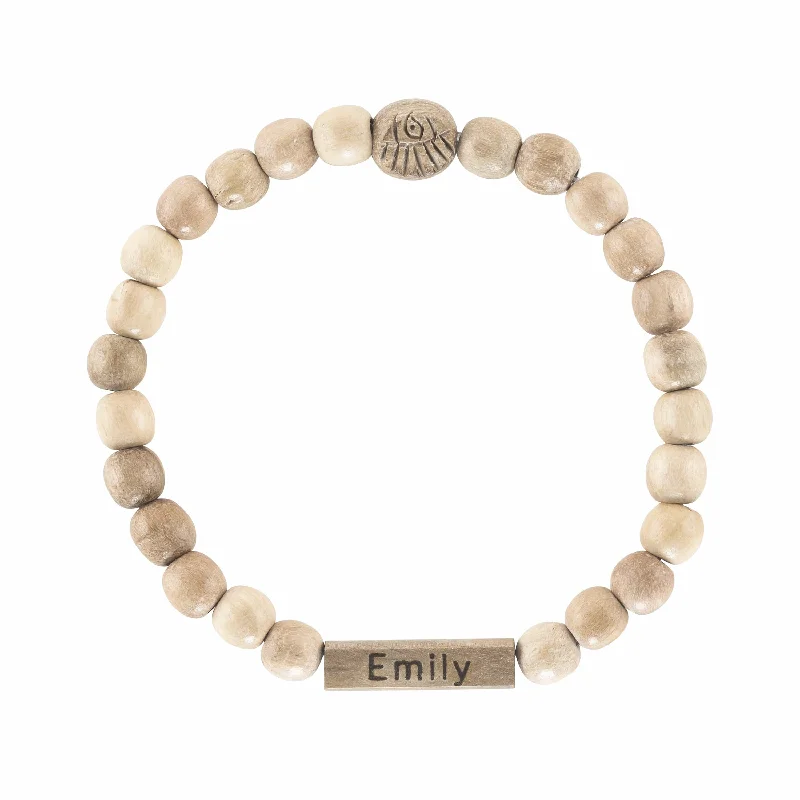 customized bracelets for women -Wood Custom Name Bracelet