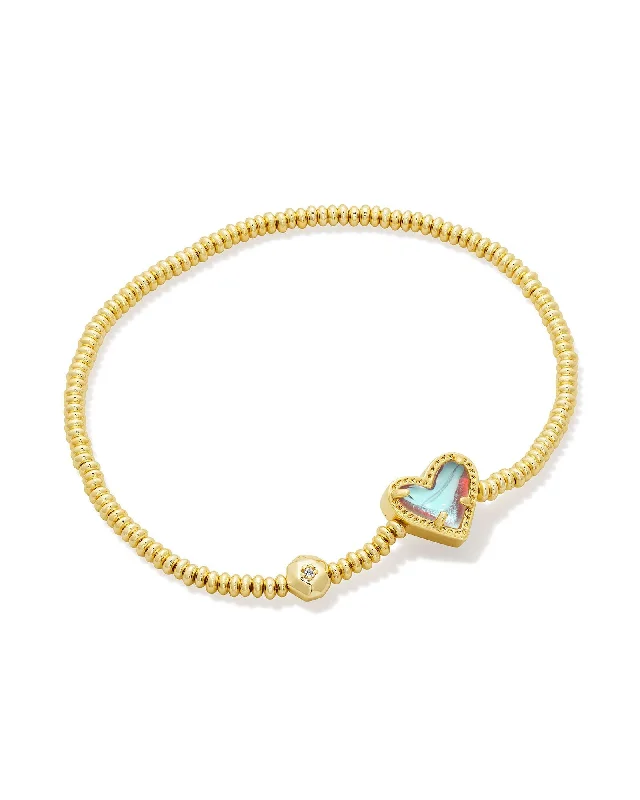 engraved bracelets for women -Kendra Scott Ari Heart Stretch Bracelet