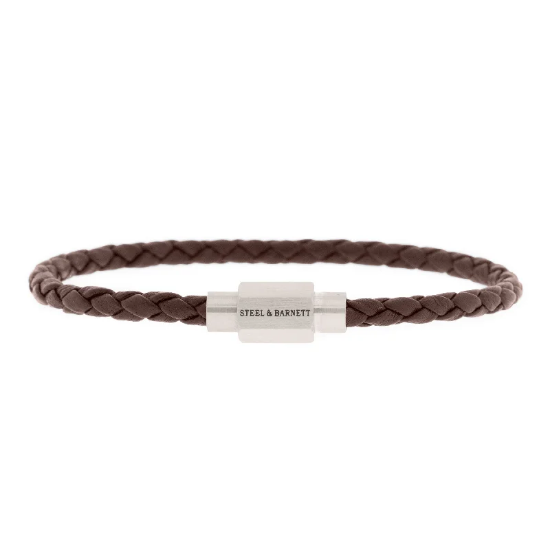 vintage bracelets for women -Luke Landon Nappa Leather Bracelet Brown