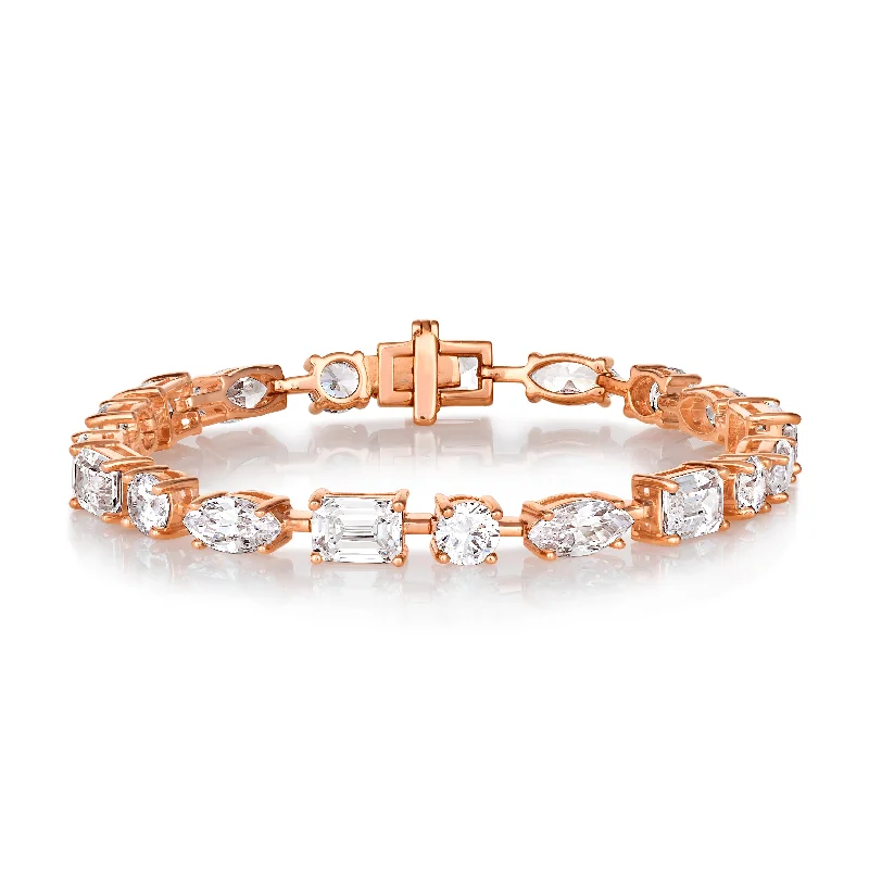 boho bracelets for women -16 Carat Multi Shaped Bracelet Rose Gold