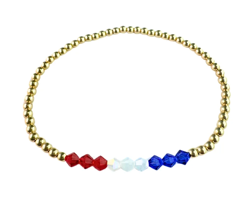 simple bangles for women -"USA Crystal BAR" Bracelet