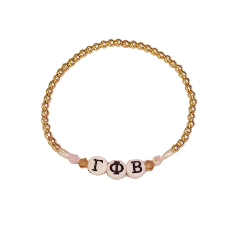 colorful bangles for women -bara Boheme | "GAMMA PHI BETA" Sorority Greek Letter Ball Beaded Bracelet