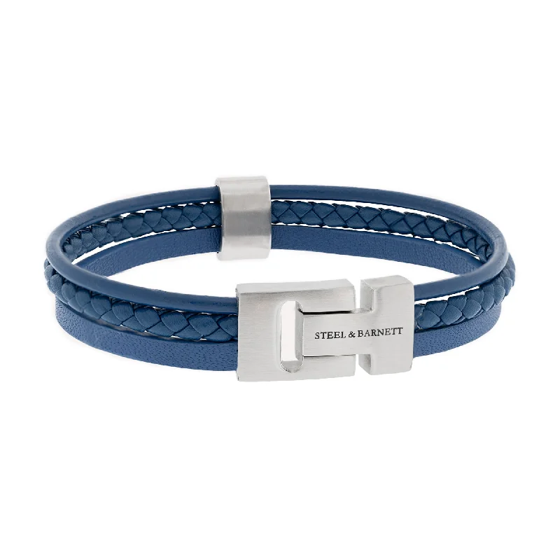 romantic bracelets for women -Leather Bracelet Casual Cole Blue