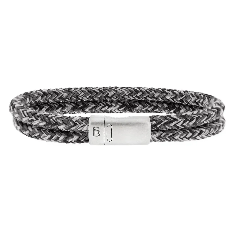 heart-shaped bracelets for women -Lake Rope Bracelet Black Denim