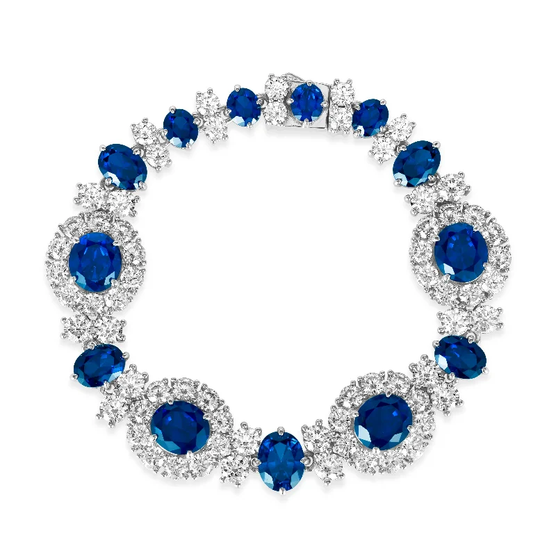 leather bracelets for women -Worth Avenue Bracelet in Blue Sapphire