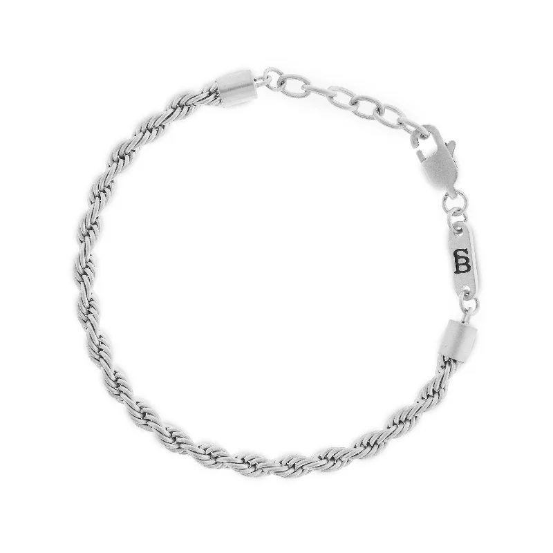 wedding bangles for women -Helix 4mm Chain Bracelet Silver Adjustable