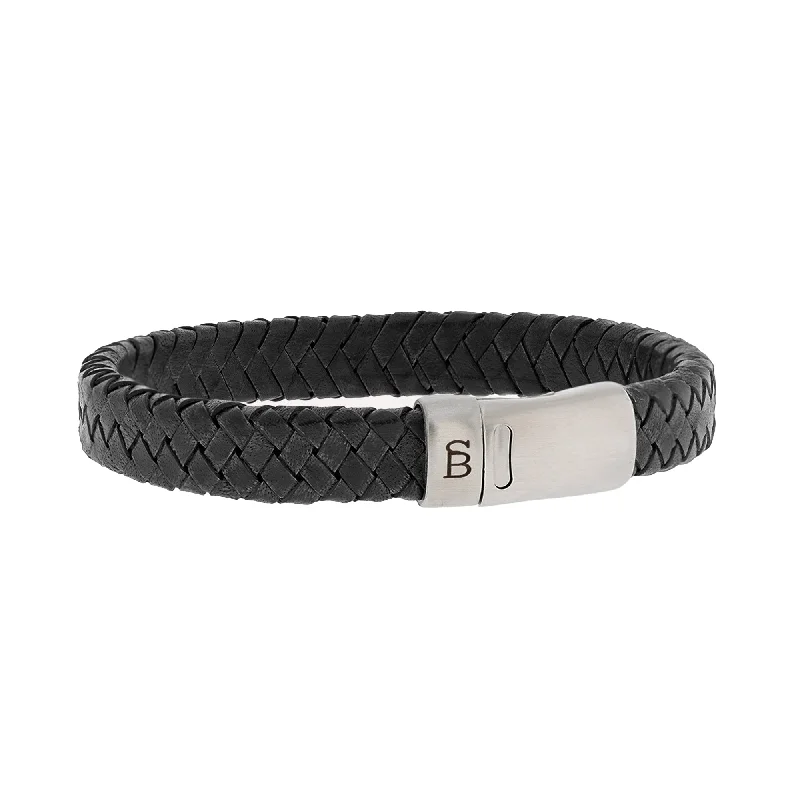 charm bracelets for women -Cornall Leather Bracelet Black