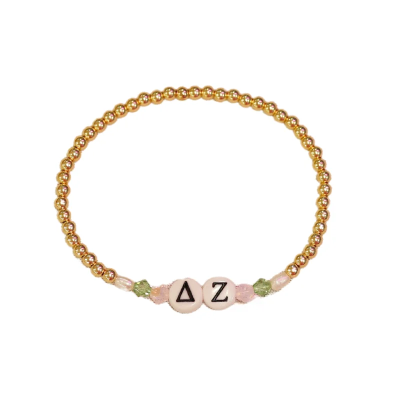 vintage bracelets for women -bara Boheme | "DELTA ZETA" Sorority Greek Letter Ball Beaded Bracelet