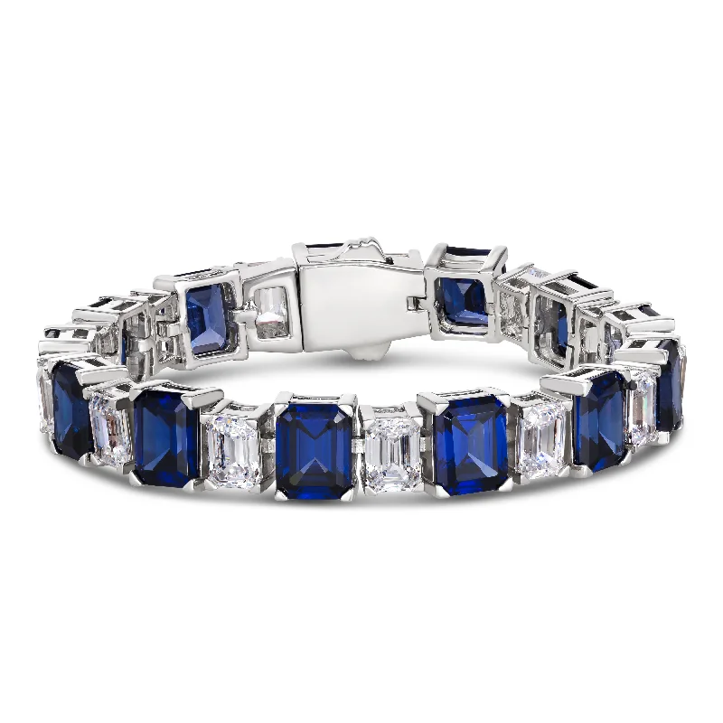 pearl bracelets for women -Lisa Marie Blue Sapphire Statement Bracelet