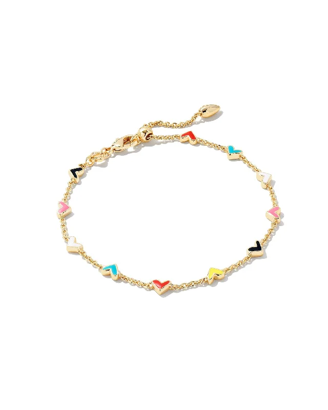 leather bracelets for women -Kendra Scott Haven Heart Delicate Chain Bracelet