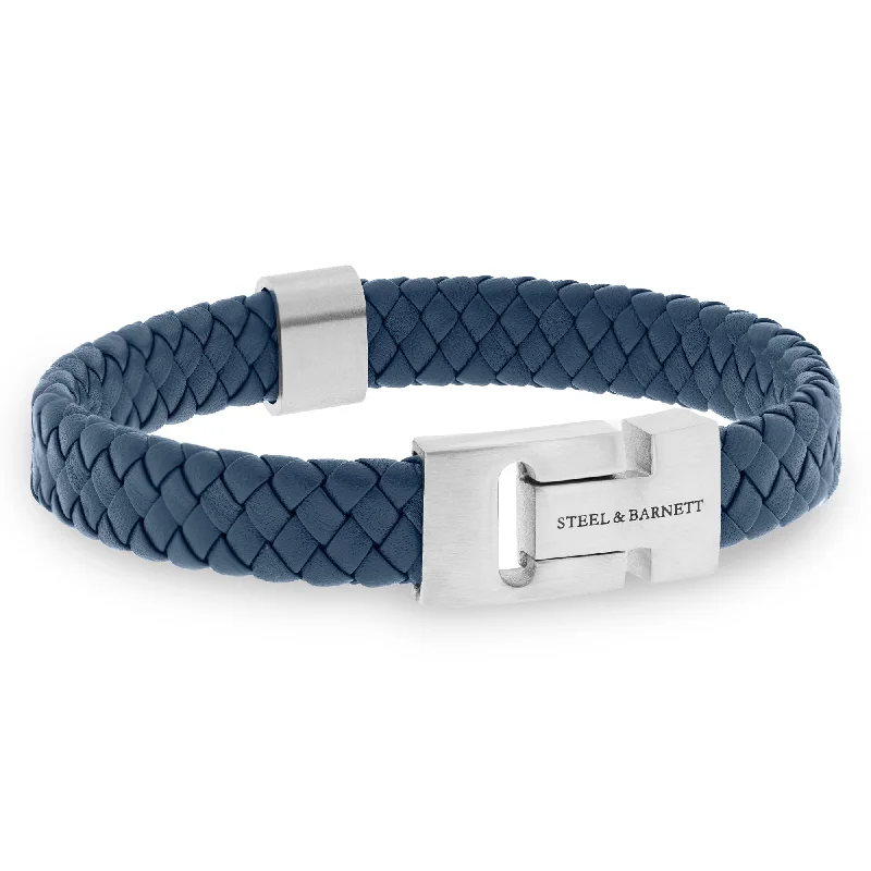 modern bracelets for women -Harrison Nappa Leather Bracelet Blue