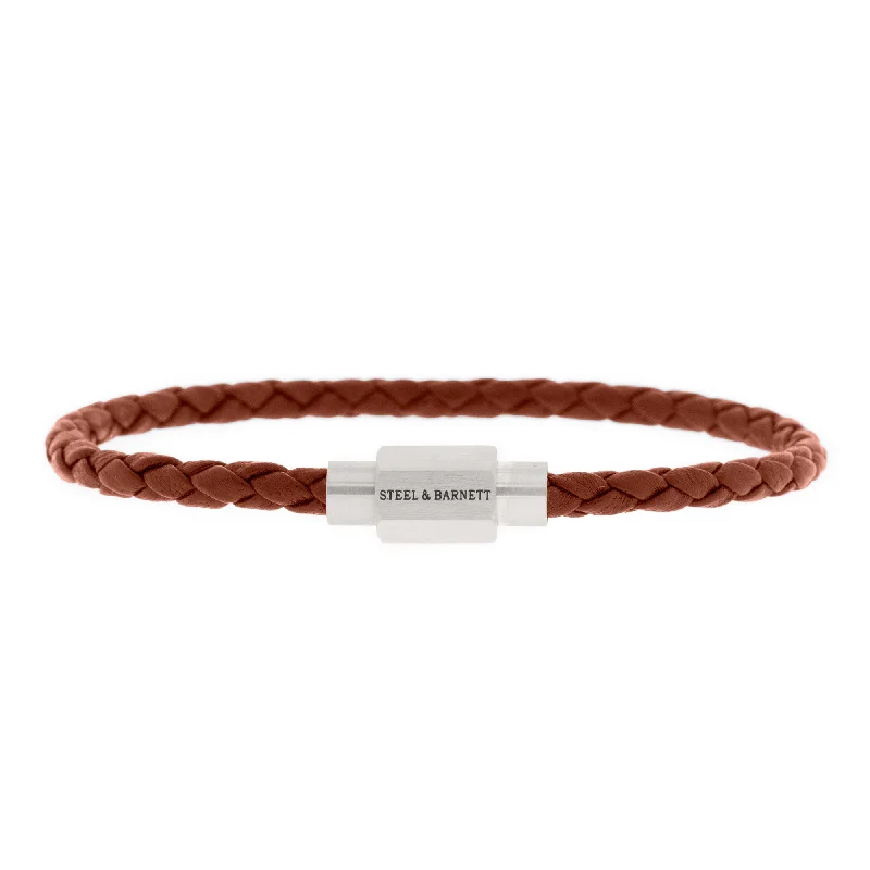 gemstone bangles for women -Luke Landon Nappa Leather Bracelet Peanut